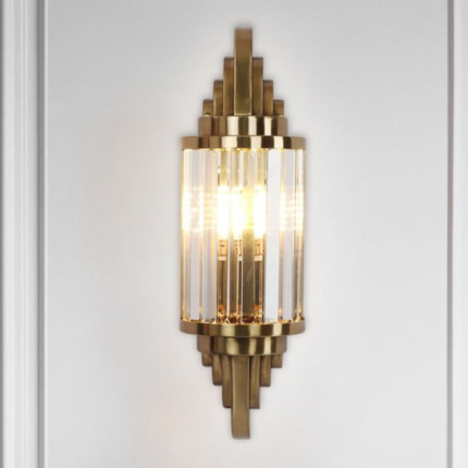 Clear Crystal Cylinder Wall Lamp